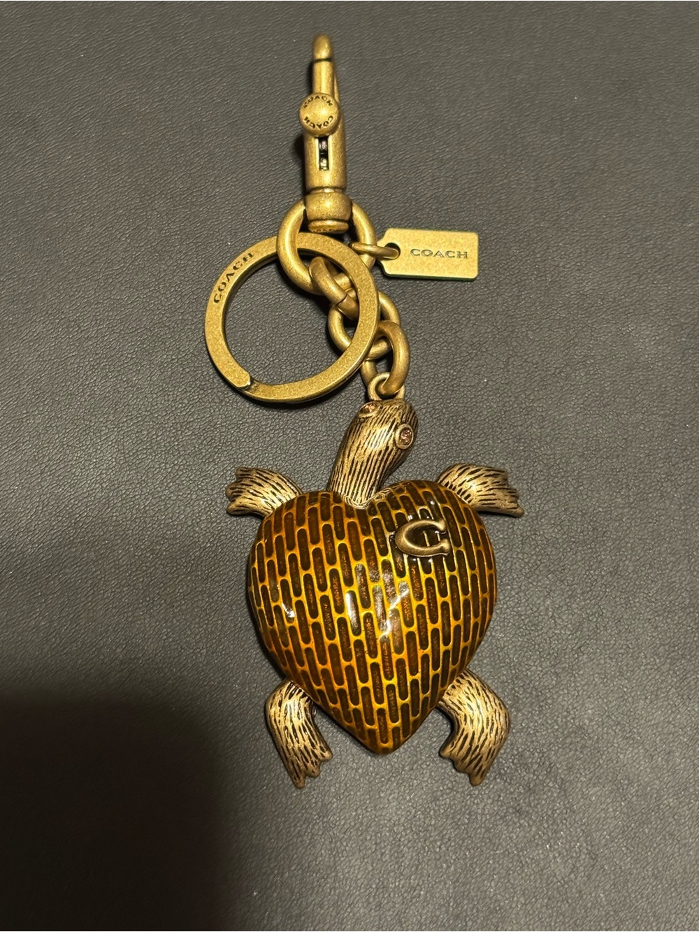 COACH Turtle Bag Charm Keychain